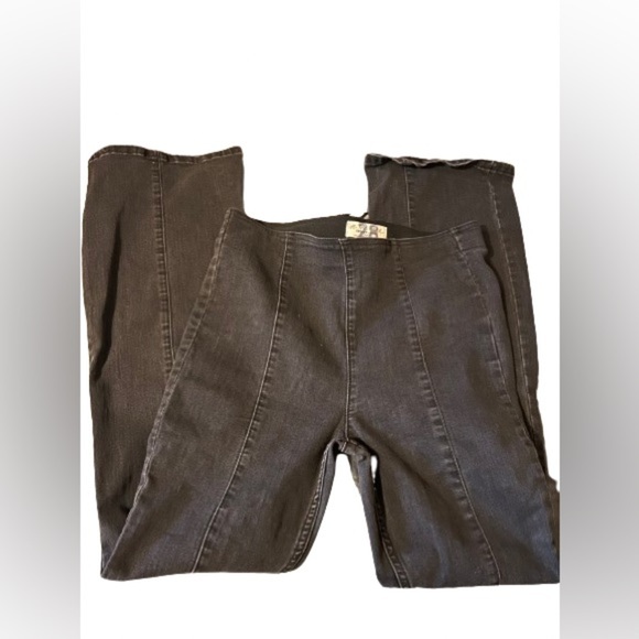 We the free x free people flare pull on jeans/pants size 26 reg faded black gray - Picture 2 of 3